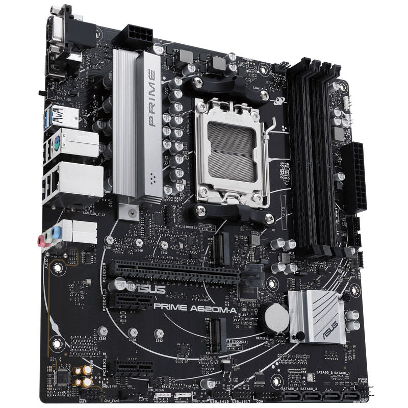 Montert ASUS Prime A620M-A-CSM hovedkort i kabinett