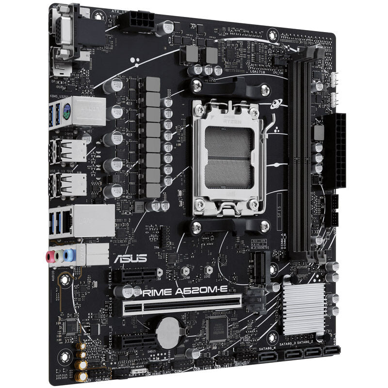 Nærbilde av RAM-slots på ASUS Prime A620M-E-CSM