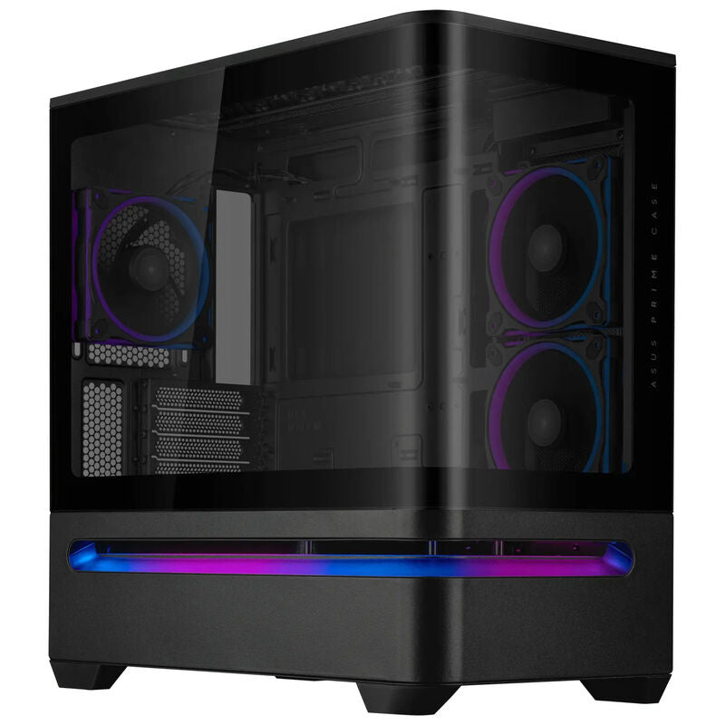 ASUS Prime AP202 ARGB kabinett midtårn mATX herdet glass svart forfra