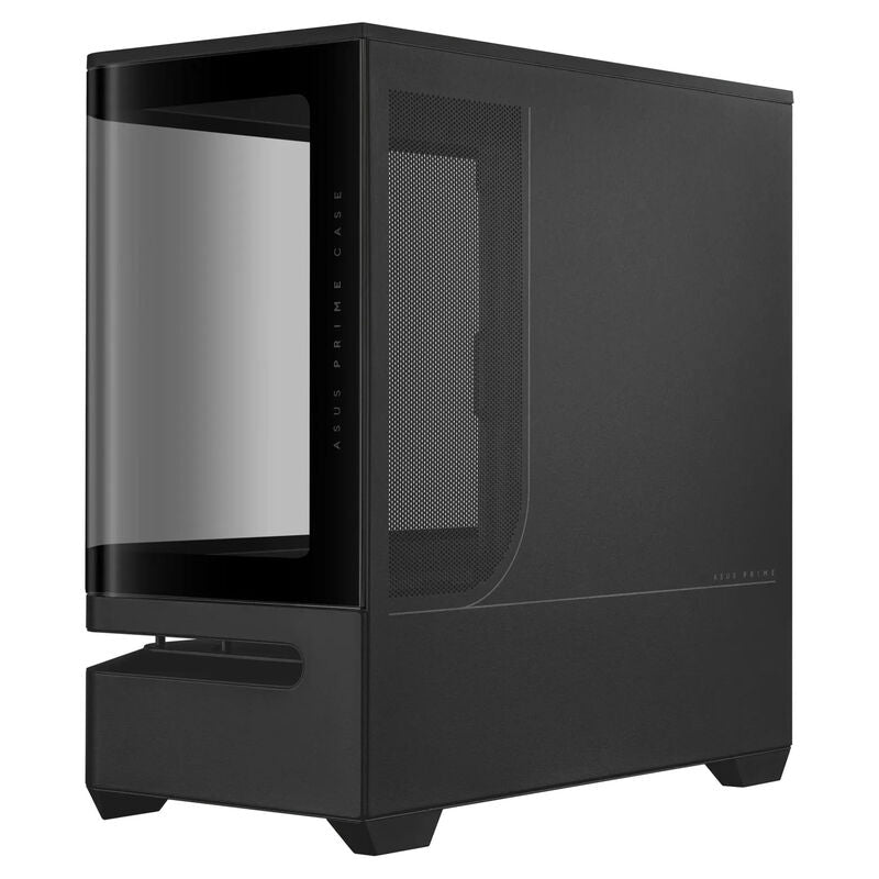 Montert ASUS Prime AP202 ARGB kabinett midtårn mATX med synlige interne komponenter
