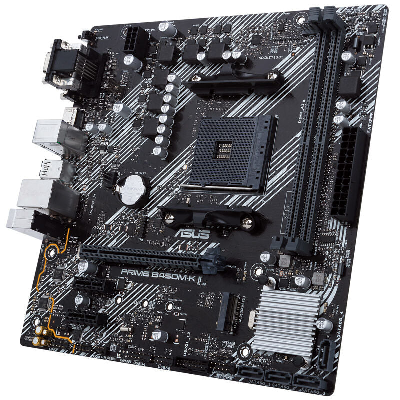 USB-porter på ASUS PRIME B450M-K II hovedkort