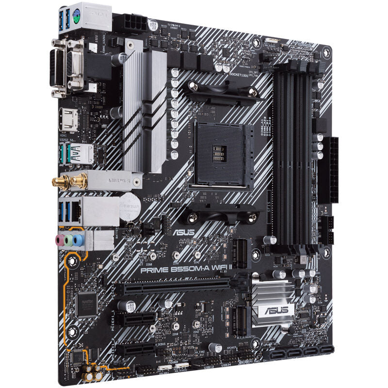 ASUS Prime B550M-A Wi-Fi II hovedkort med tilkoblinger