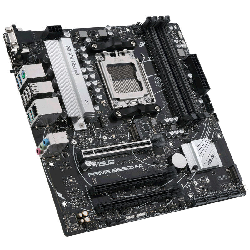 Baksiden av ASUS Prime B650M-A hovedkort