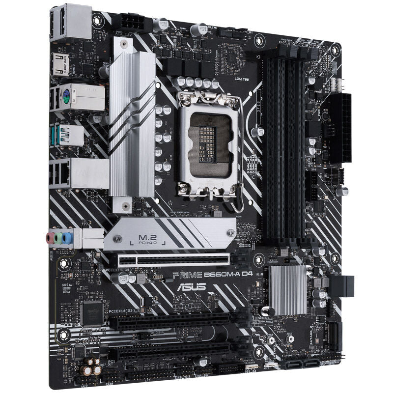 Oversikt ASUS Prime B660M-A D4-CSM hovedkort og komponenter