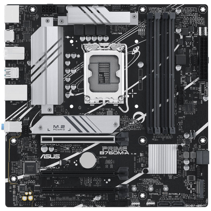 Detalj av ASUS Prime B760M-A-CSM hovedkort PCIe slots