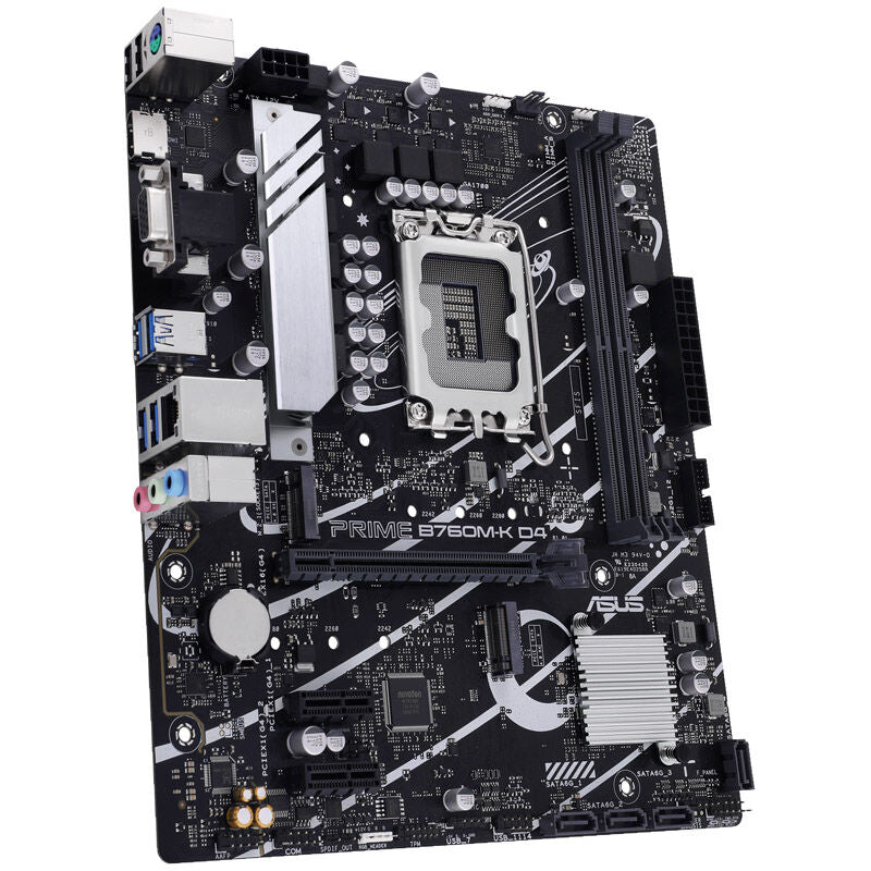 ASUS Prime B760M-K D4 hovedkort montert i PC