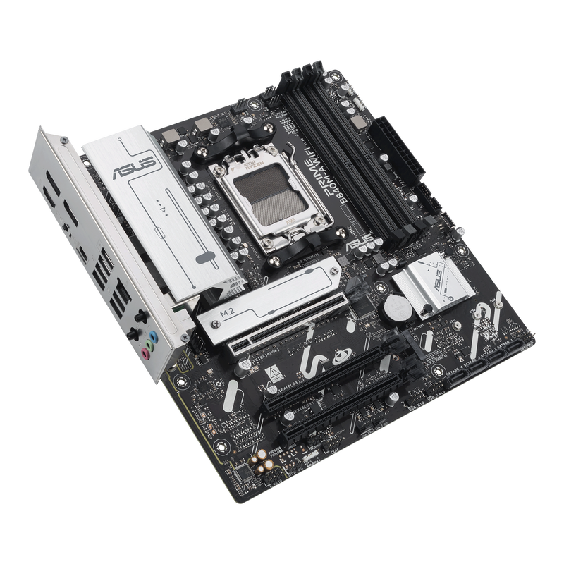 Detalj av ASUS Prime B840M-A WiFi hovedkort RAM-spor