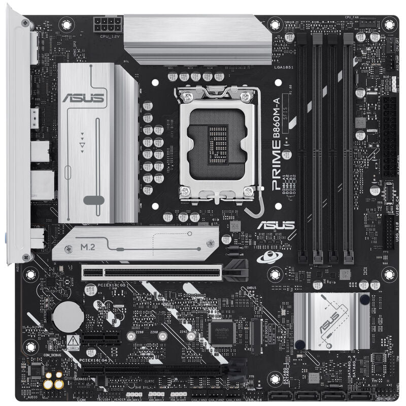 Detalj av ASUS Prime B860M-A hovedkort PCIe-spor