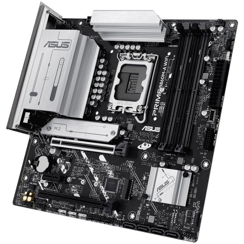 ASUS Prime B860M-A WiFi hovedkort med RGB-belysning aktivert