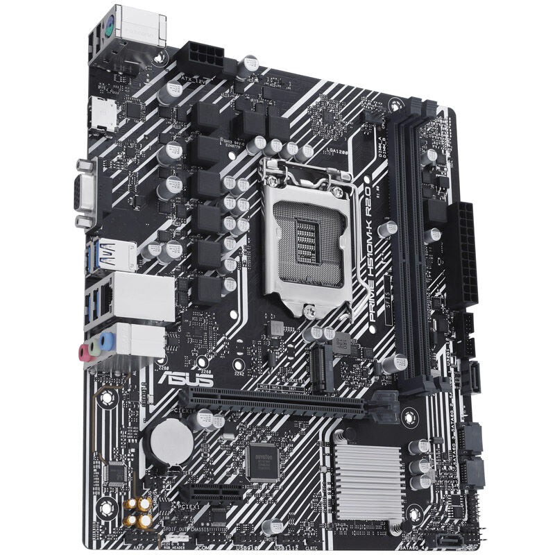 Nærbilde av ASUS Prime H510M-K R2.0 hovedkort minnespor