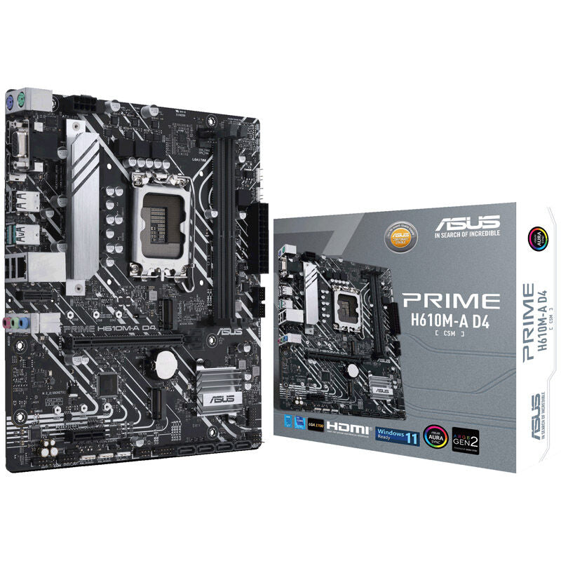 ASUS Prime H610M-A D4-CSM hovedkort forfra