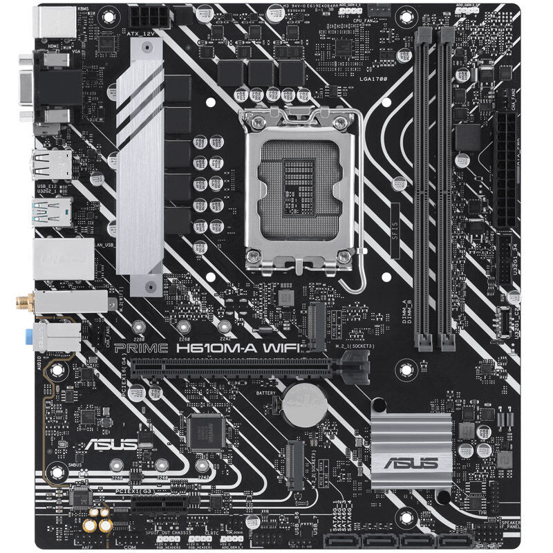 Detalj av ASUS Prime H610M-A WIFI hovedkort