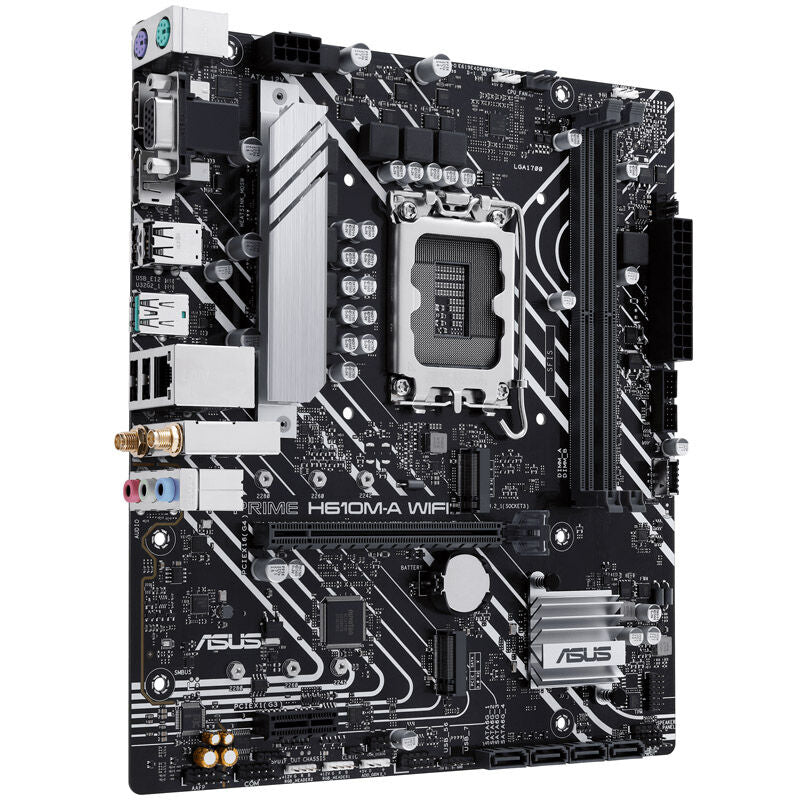 ASUS Prime H610M-A WIFI hovedkort med tilkoblinger
