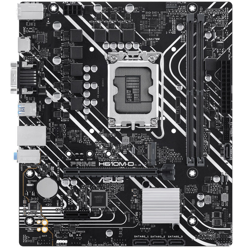 Detalj av ASUS Prime H610M-D PCIe-slot