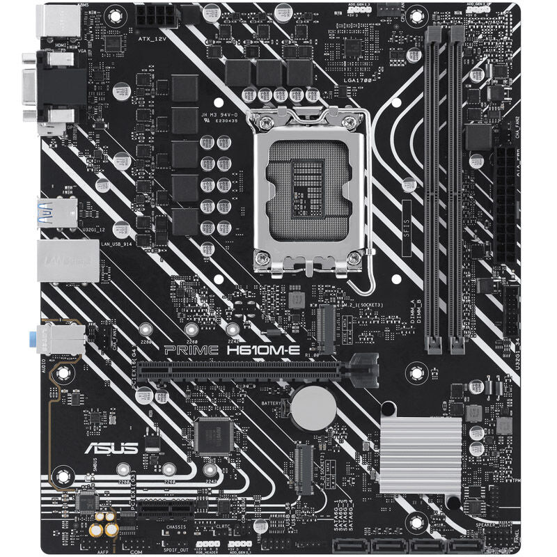 Detalj av ASUS Prime H610M-E-CSM hovedkortets prosessorsokkel