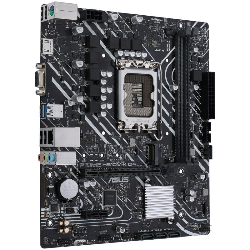 ASUS Prime H610M-K D4 hovedkort med tilkoblinger