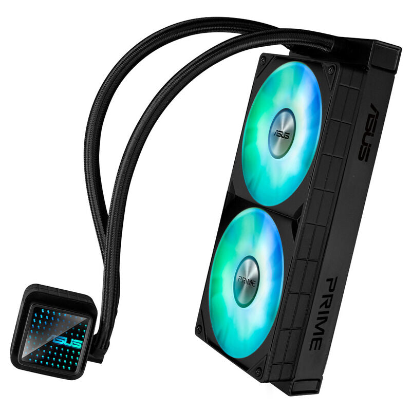 Detalj av ASUS PRIME LC 240 ARGB AIO vannkjøling 240 mm svart pumpe