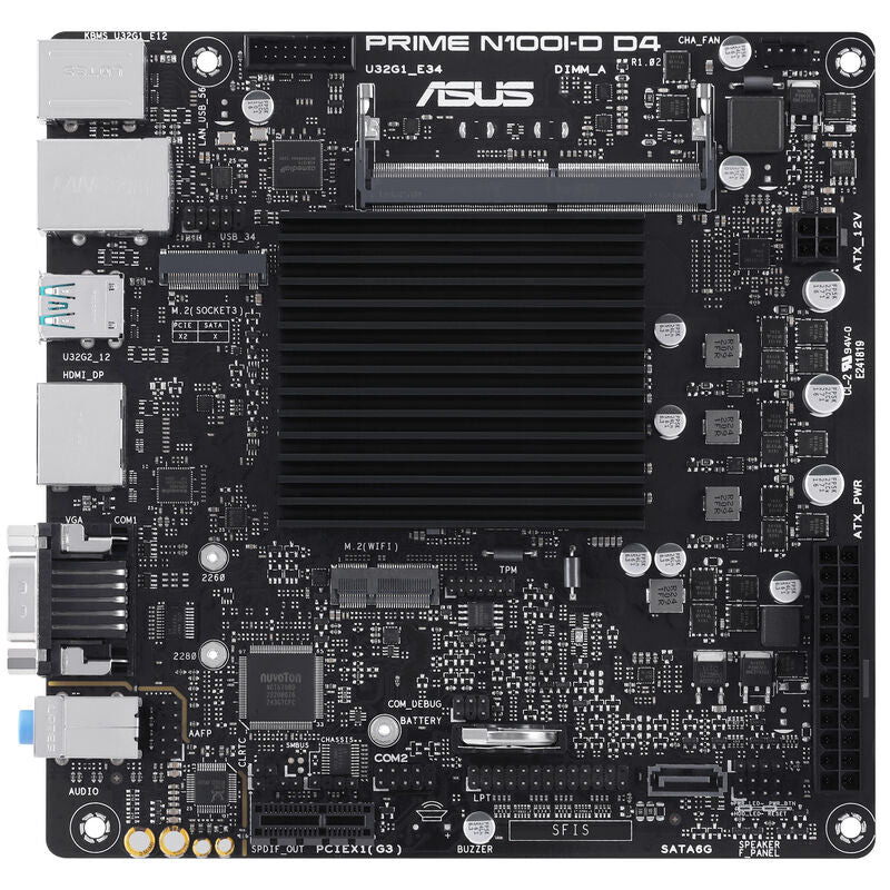 Detalj av ASUS Prime N100I-D D4-CSM hovedkort chipset