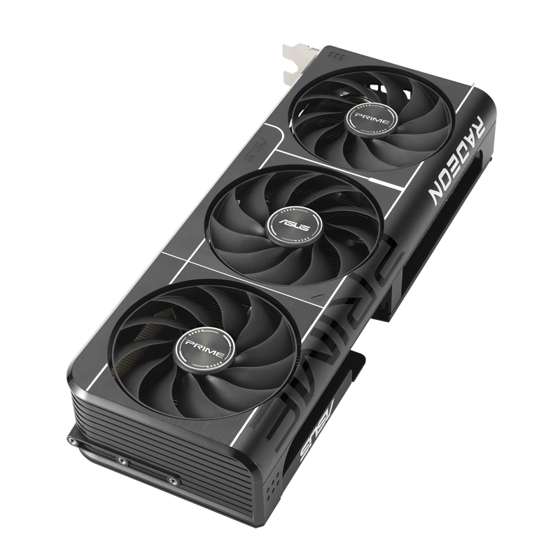 Nærbilde av kontaktene på ASUS Prime RX 9060 XT grafikkort 8 GB GDDR6