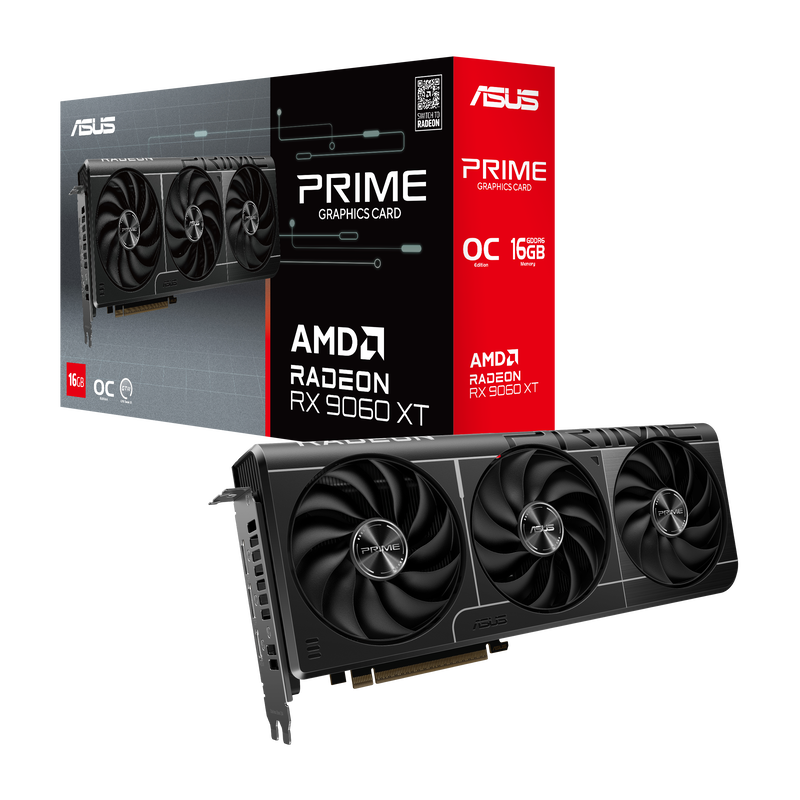 ASUS Prime RX 9060 XT OC Edition grafikkort forfra