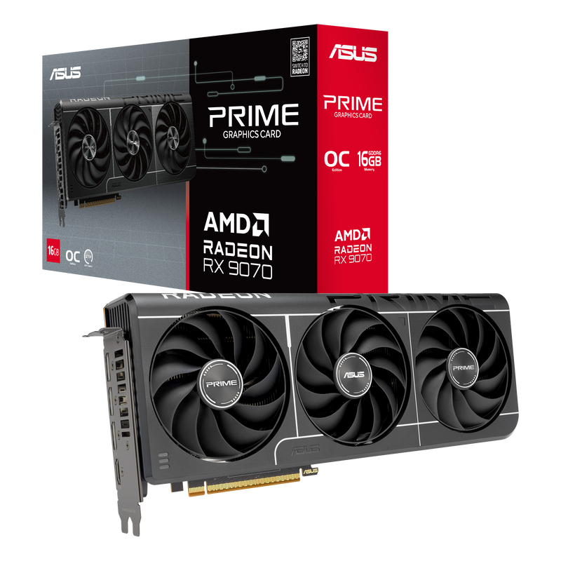 ASUS Prime RX 9070 EVO OC Edition grafikkort forfra