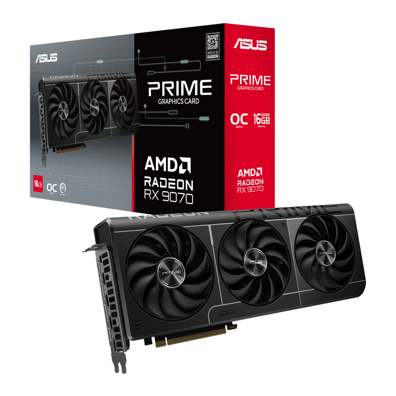 ASUS Prime RX 9070 OC Edition grafikkort forfra