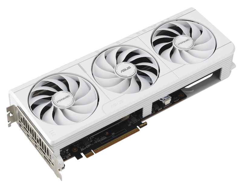 Montert ASUS Prime RX 9070 XT White OC grafikkort i PC