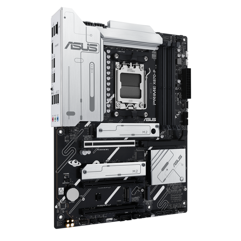 Nærbilde av ASUS Prime X870-P hovedkortets minnespor