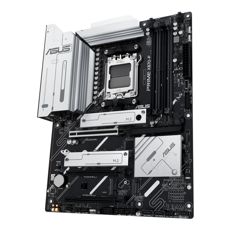 Detalj av ASUS Prime X870-P hovedkortets USB-porter