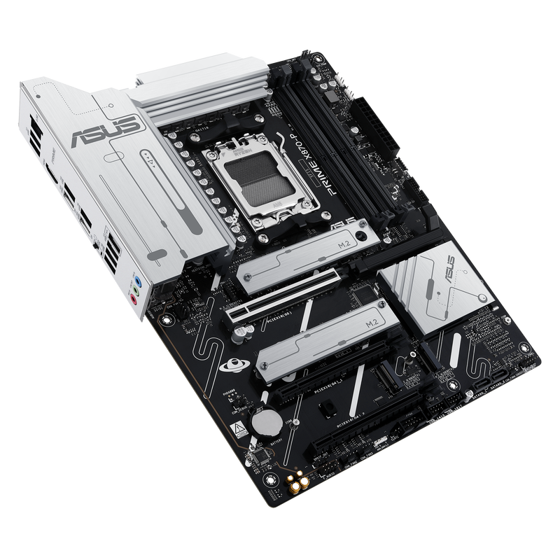 Nærbilde av ASUS Prime X870-P hovedkortets VRM-kjøler