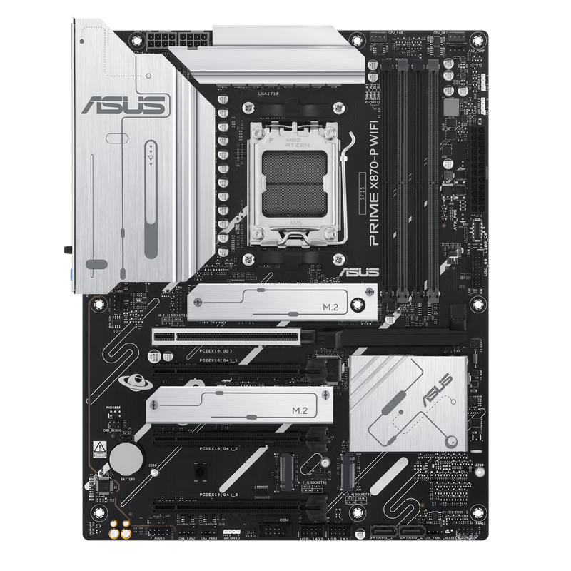 Baksiden av ASUS Prime X870-P WiFi hovedkort