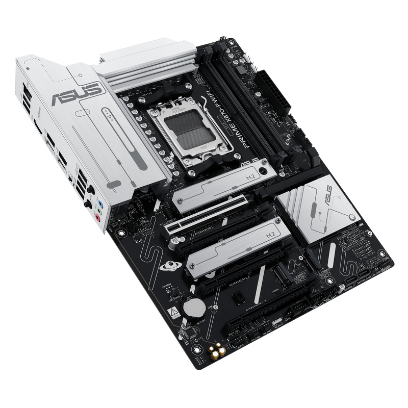 Oversikt over ASUS Prime X870-P WiFi hovedkortets komponenter