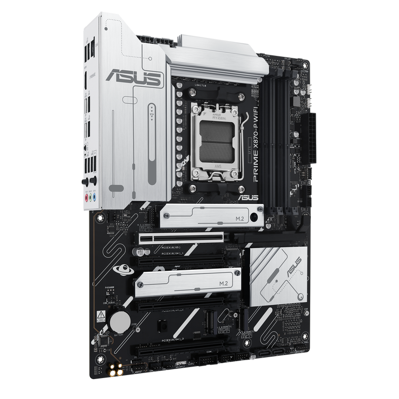 ASUS Prime X870-P WiFi hovedkort montert i PC-kabinett
