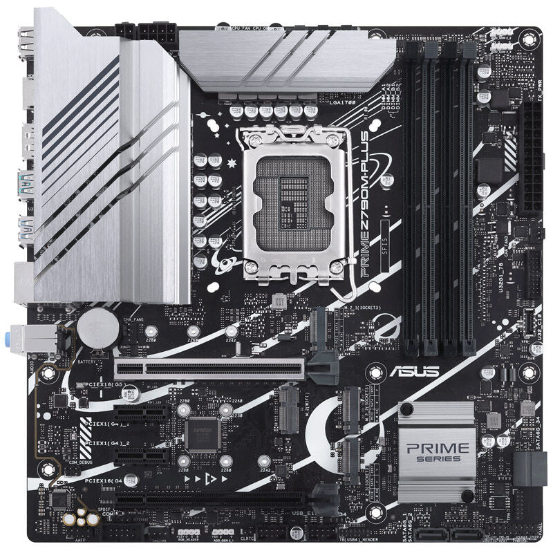 Detalj av ASUS Prime Z790M-Plus hovedkort PCIe-porter