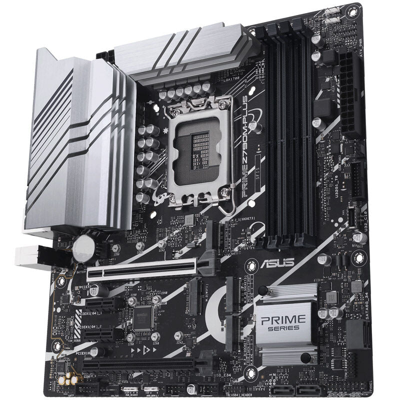 Detalj av ASUS Prime Z790M-Plus hovedkort VRM-kjøler