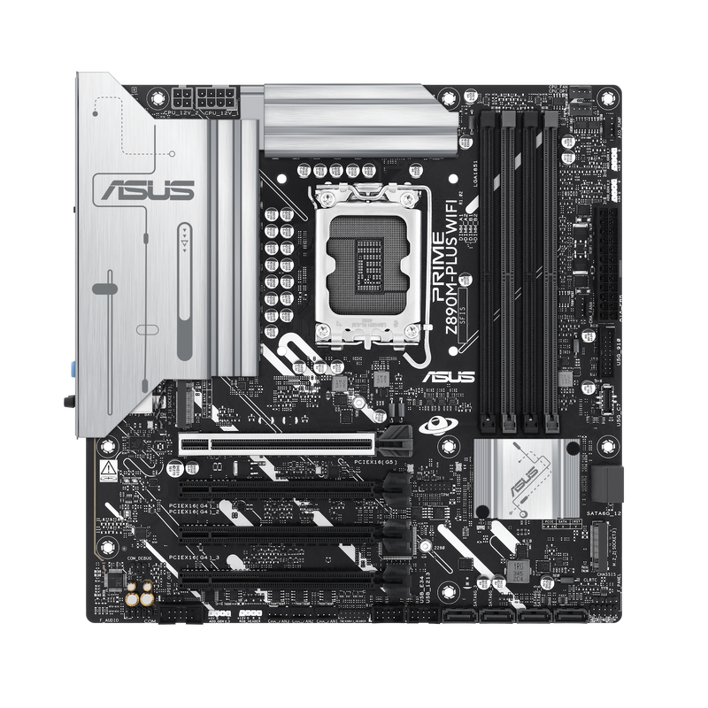 Bakside av ASUS Prime Z890M Plus WiFi hovedkort