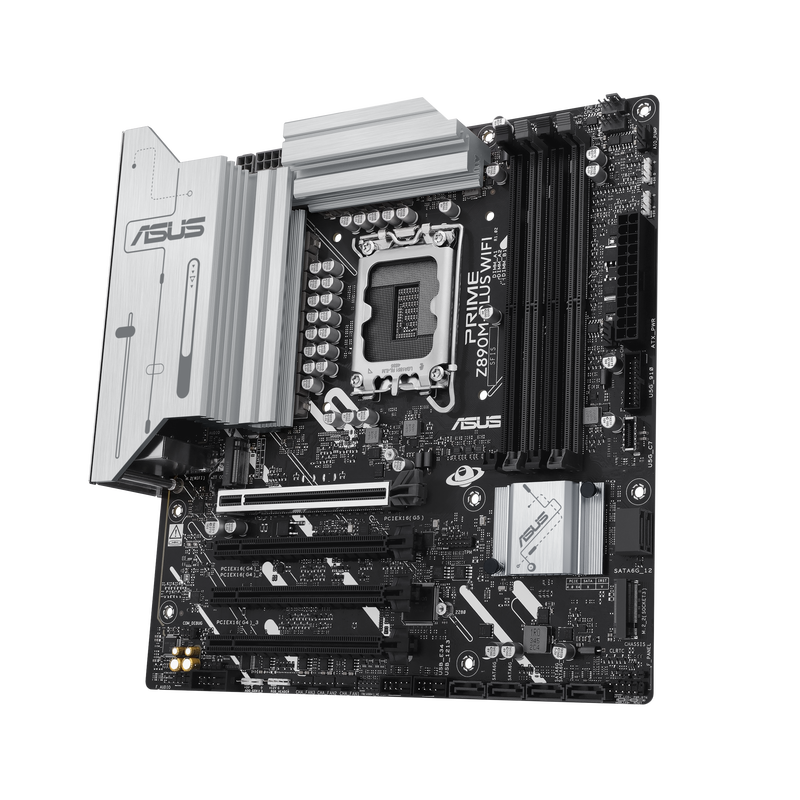 Nærbilde av ASUS Prime Z890M Plus WiFi hovedkort PCIe slot