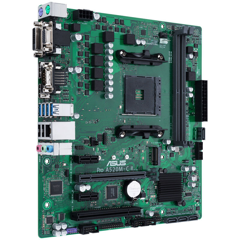 ASUS PRO A520M-C II/CSM hovedkort tilkoblingspanel