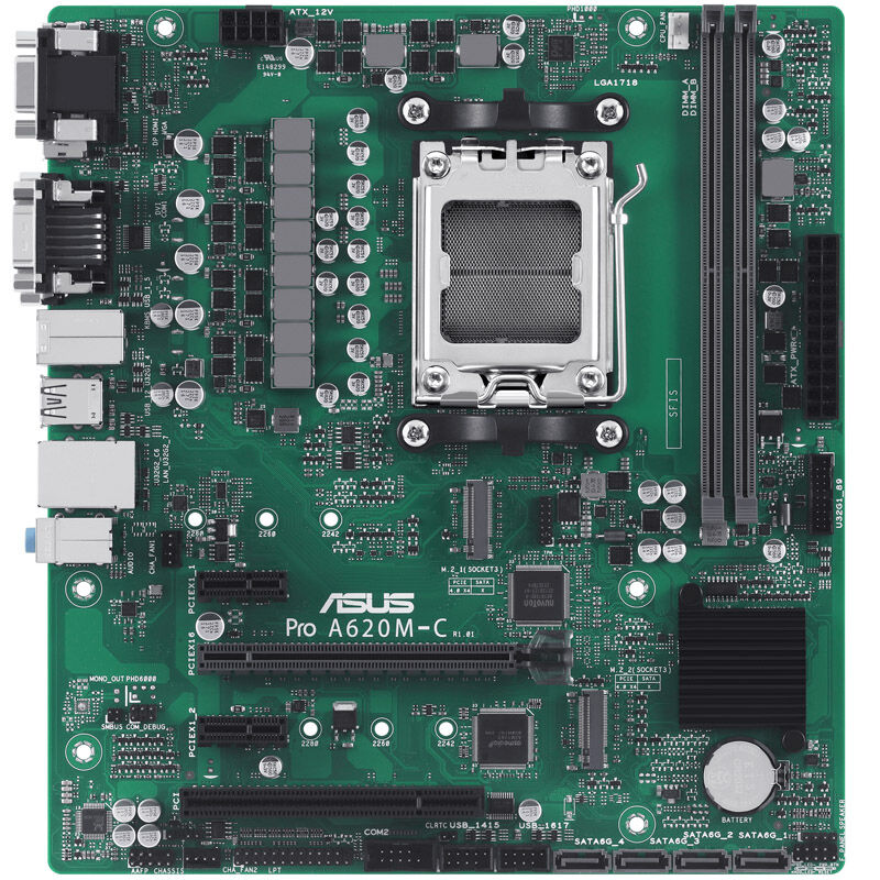 Detalj av ASUS PRO A620M-C-CSM hovedkort komponenter