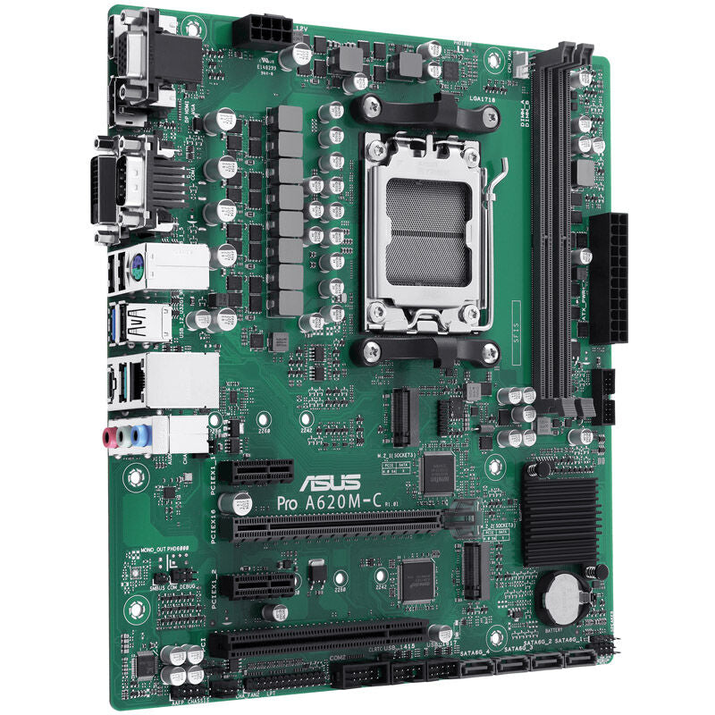 Oversikt over tilkoblinger på ASUS PRO A620M-C-CSM hovedkort