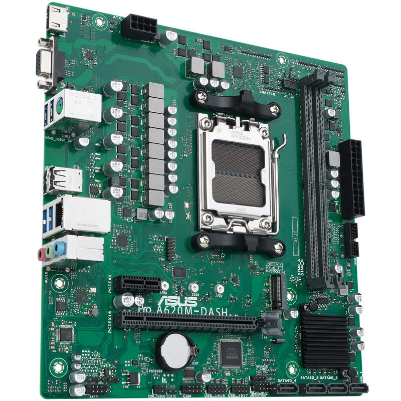 Montert ASUS Pro A620M-DASH-CSM hovedkort i PC-kabinett