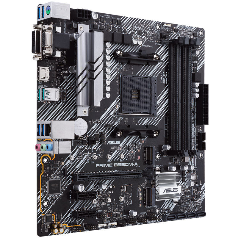 Oversikt over ASUS PRO B550M-C/CSM hovedkortets komponenter