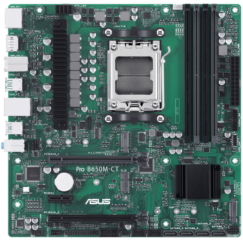 ASUS PRO B650M-CT-CSM hovedkort detalj av PCIe-spor