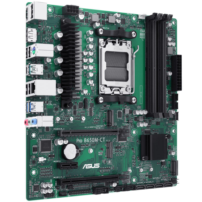 ASUS PRO B650M-CT-CSM hovedkort nærbilde av M.2 porter