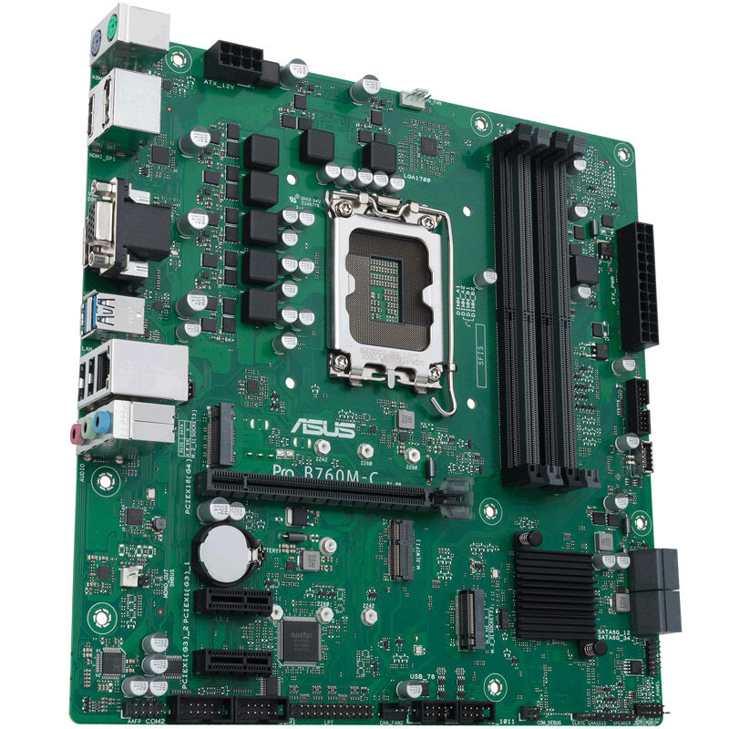 Nærbilde av ASUS PRO B760M-C-CSM PCIe-spor