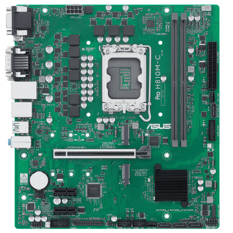 Nærbilde av ASUS Pro B810M-C-CSM hovedkort PCIe-spor