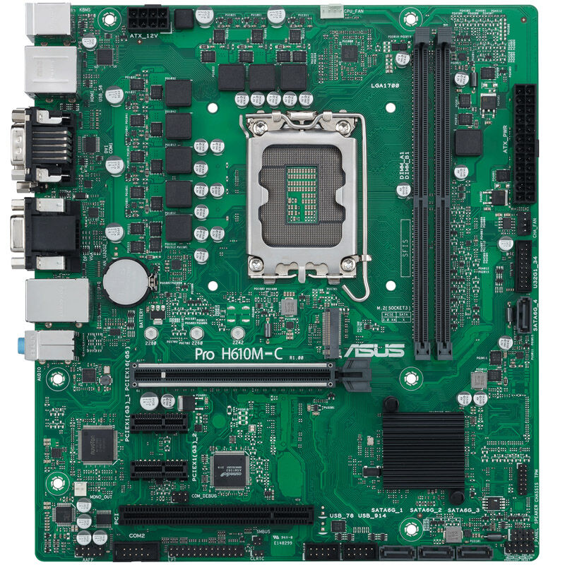 Detalj av ASUS PRO H610M-C-CSM hovedkort