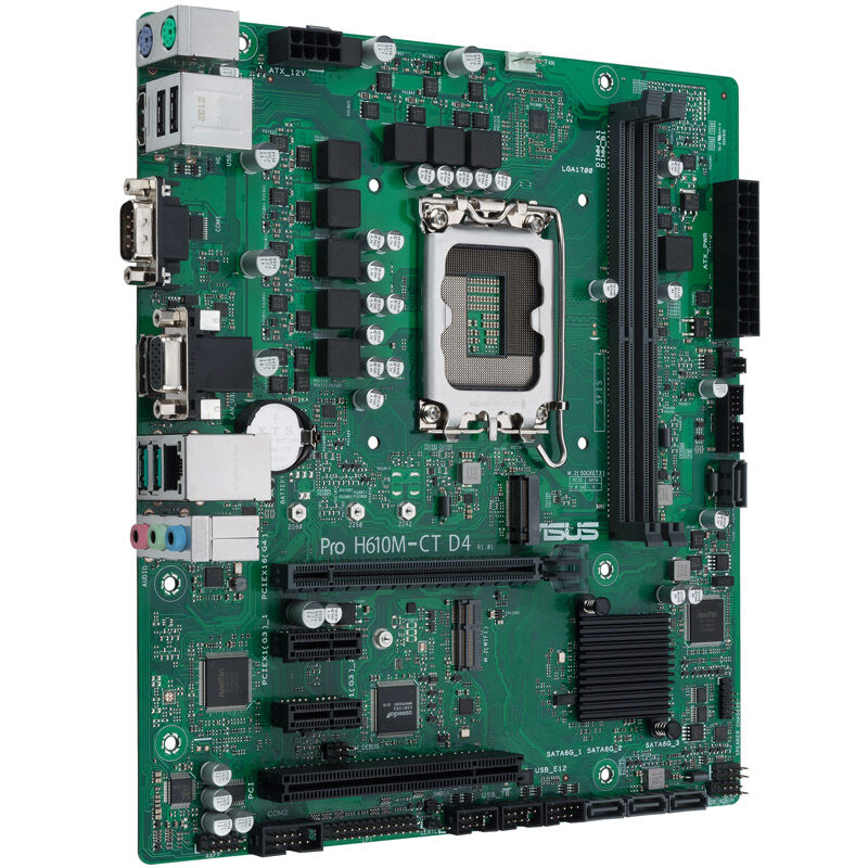 Oversikt over ASUS PRO H610M-C D4-CSM hovedkort komponenter