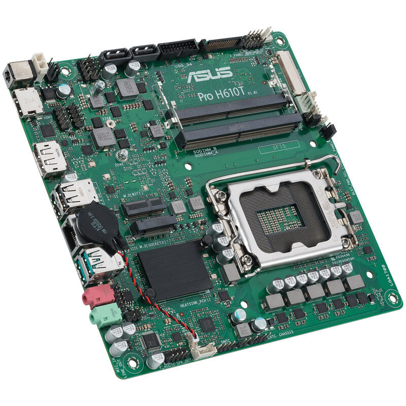 ASUS Pro H610T-CSM hovedkort bakside med tilkoblinger