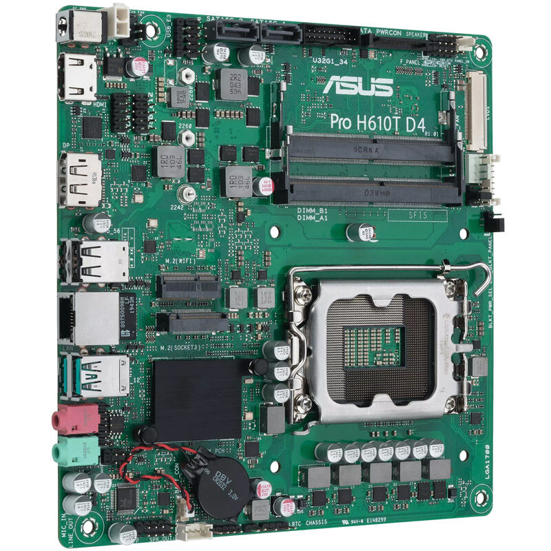 ASUS PRO H610T D4-CSM hovedkort med USB- og HDMI-porter